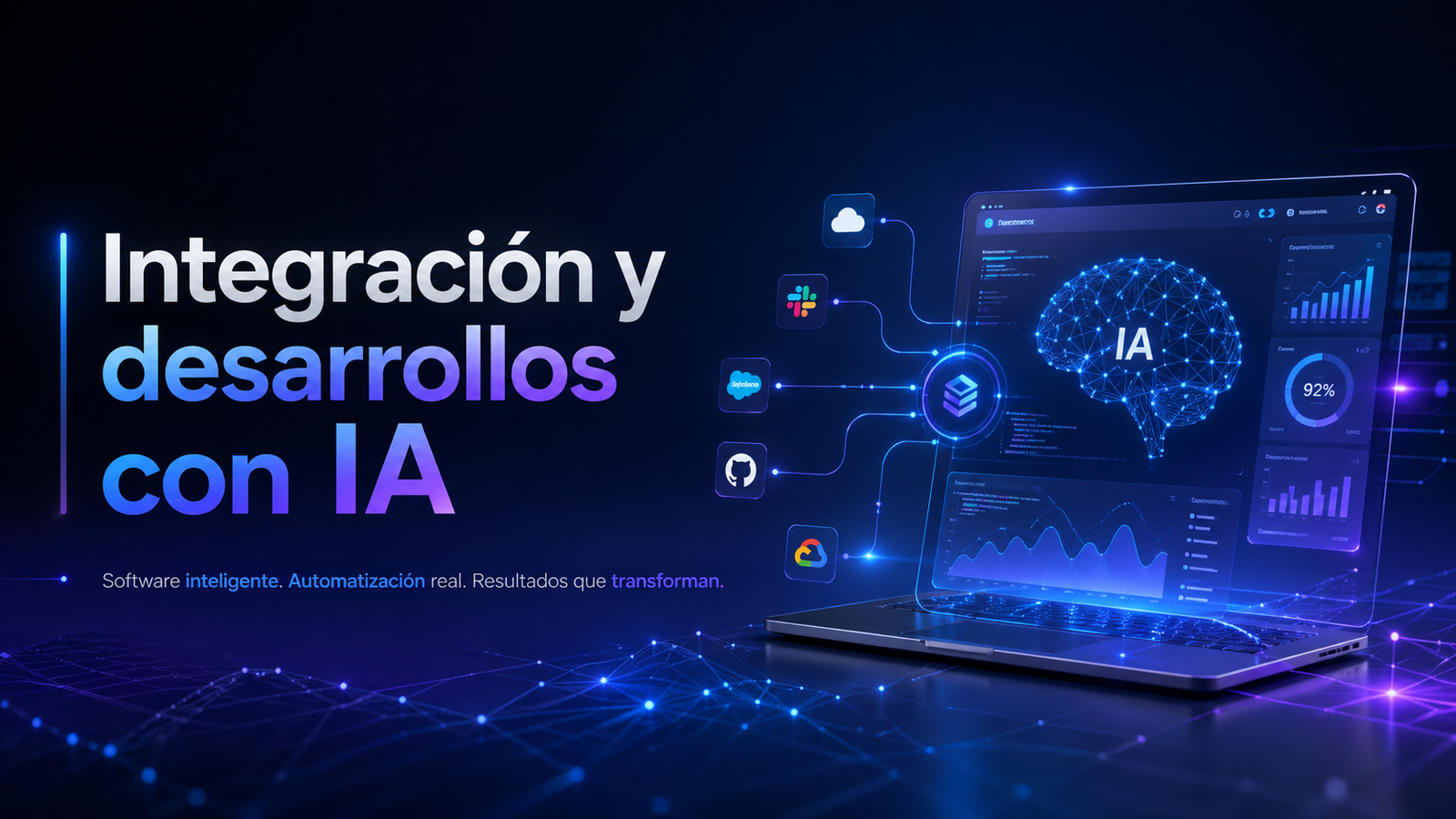 Integración y desarrollos con IA para software, automatización e integraciones empresariales